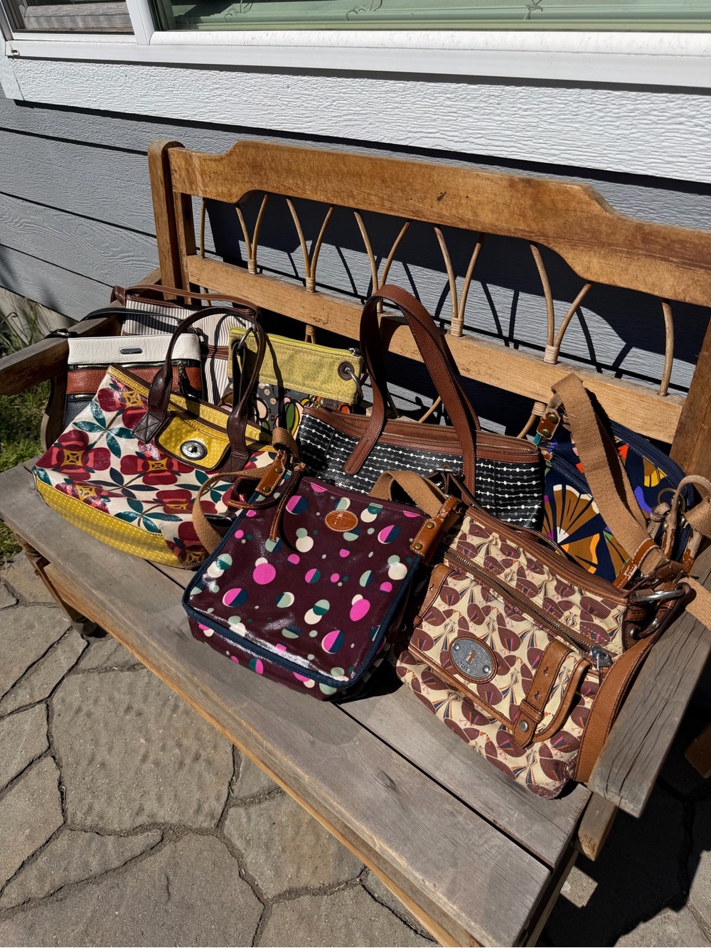 Fossil Multicolor Printed Leather-Trim Shoulder Bag Collection